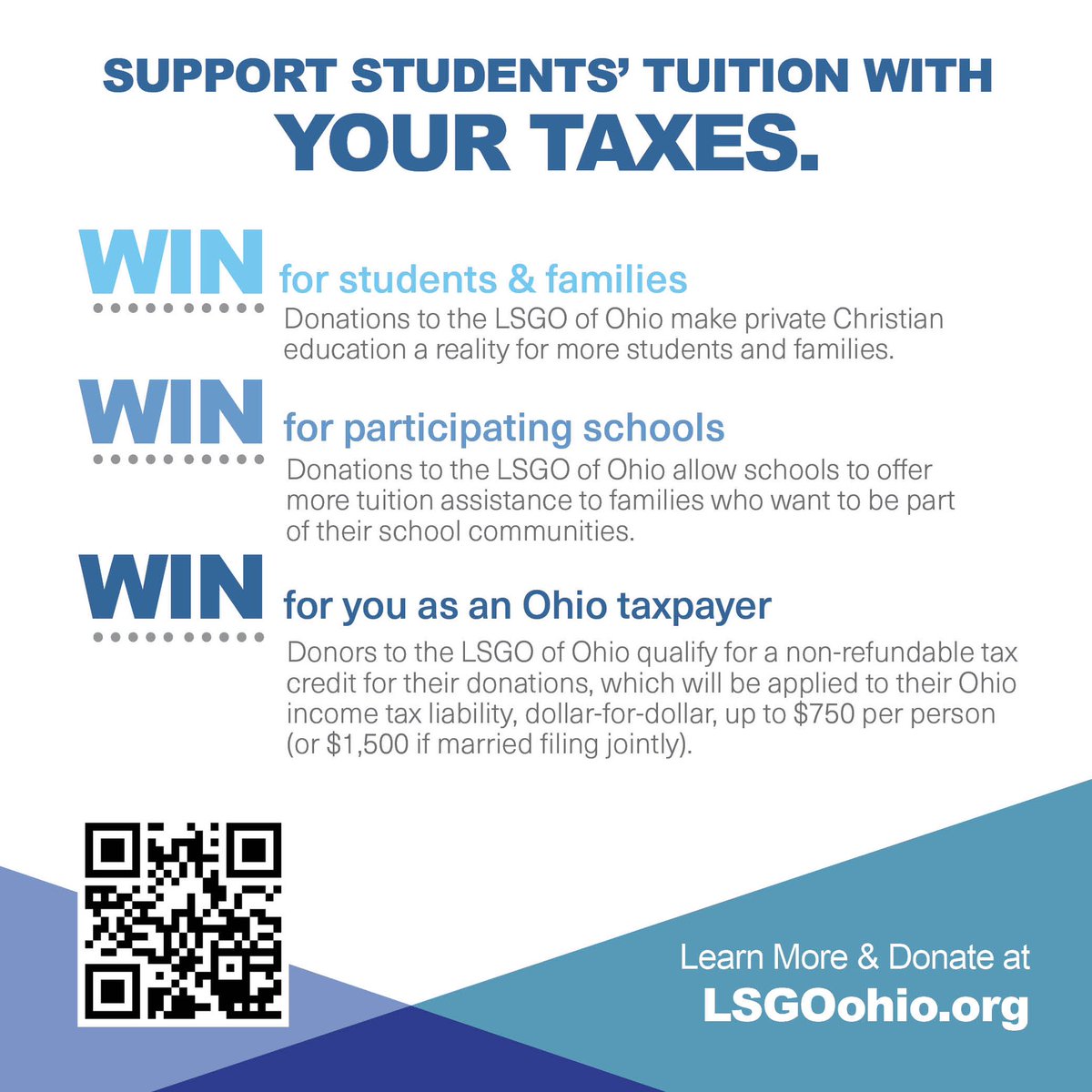 LSGO_Ohio's tweet photo. Did you know your taxes can directly contribute to the success of Lutheran School students? As a contributor to the LSGO, you're not only supporting education but will also enjoy the tax benefits available to Ohio residents. It's a win-win-win situation! 🎓
#LSGO #CLHSA https://t.co/UpAwpPTAad