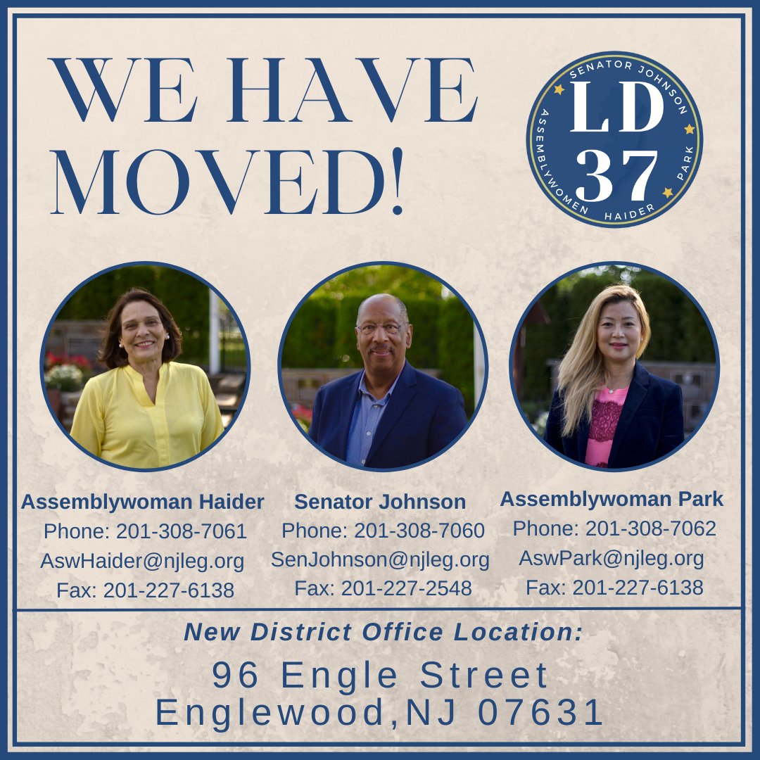 NJLD37's tweet image. DISTRICT 37 - WE HAVE MOVED

We have a new address in Englewood &amp;amp; each member has a new phone number but fear not, we have the same dedication &amp;amp; commitment to all our constituents!!