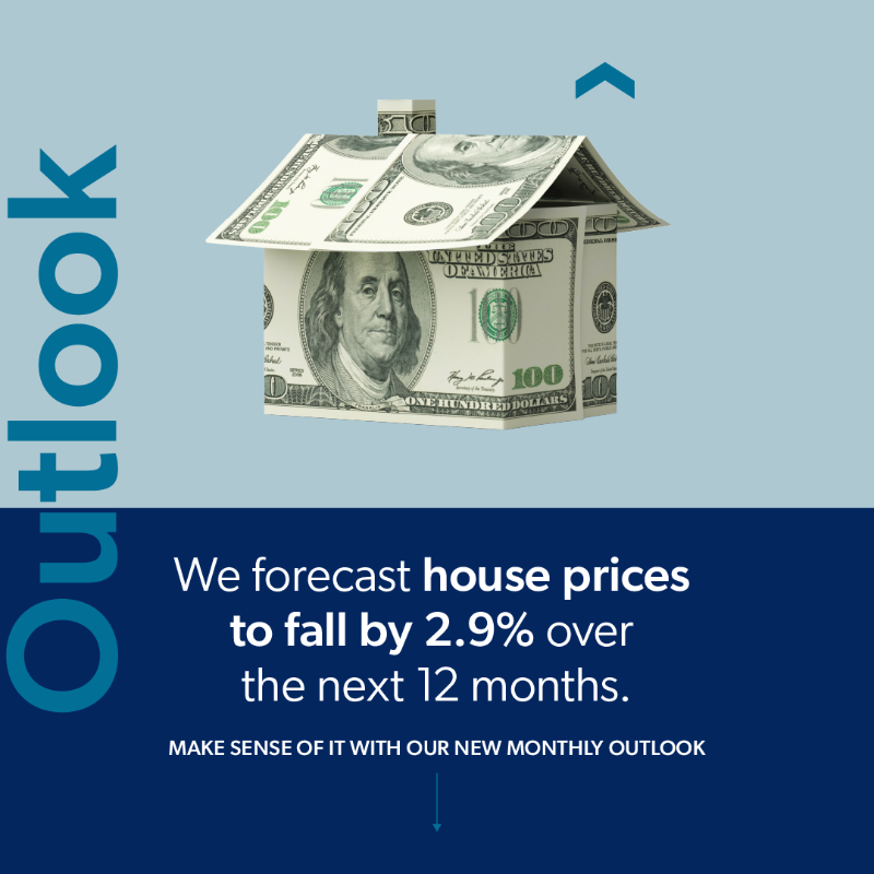 FreddieMac's tweet photo. Over the next 12 months, we expect house prices to decrease 2.9% with an additional 1.3% over the subsequent year. For more insights on current and future #HousingMarket conditions, check out our new monthly outlook.