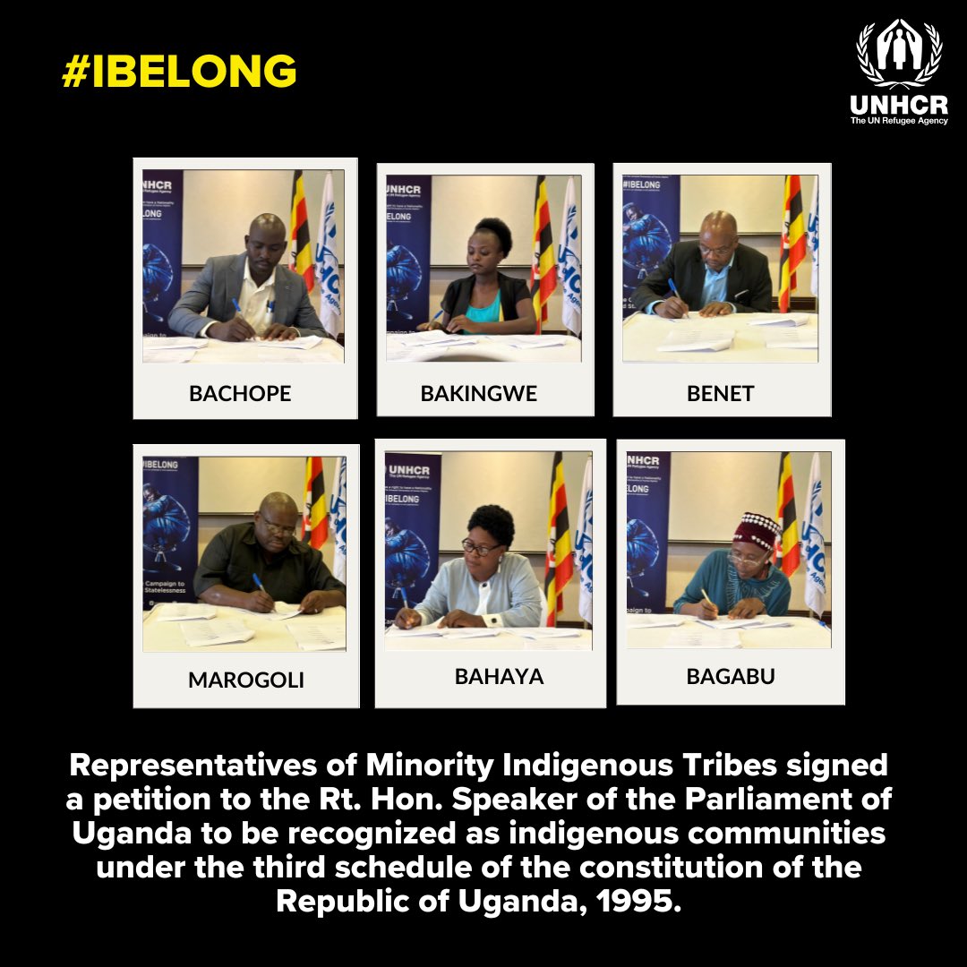 Representatives of Minority Indigenous Tribes on 04 August 2023 signed a petition to the Rt. Hon. Speaker of the Parliament of Uganda to be recognized as indigenous communities under the third schedule of the constitution of the Republic of Uganda, 1995. #iBelong #Satelessness