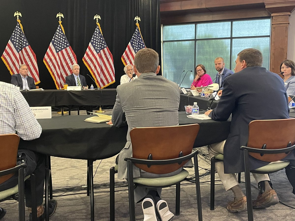AgCHoward's tweet photo. Board of Director Bryan Ankenbauer from @AgCountry providing #farmbill2023 input to @JohnBoozman @SenKevinCramer @SenJohnHoeven https://t.co/H32HEErkZ3