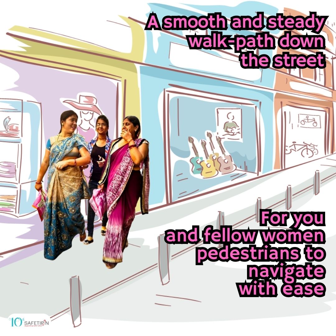 safetipin_'s tweet photo. #9SafetyChecks: No. 5 #WalkPath; From providing info about no walk paths to good walk paths - the women on the @safetipinapp are a pedestrian's best friend. You could have your baby in tow or just office supplies - your journey with us will be smooth & steady. Log in today. https://t.co/ufYGo6CJoO