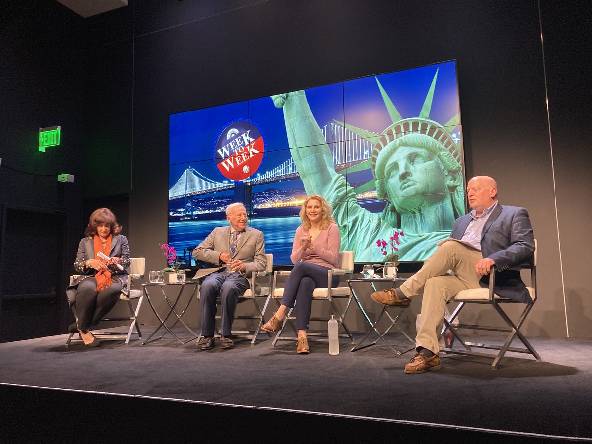 No shortage of topics to talk about with <a href="/cmarinucci/">Carla ‘Bluechecked’ Marinucci</a> and @lgerston at <a href="/cwclub/">Commonwealth Club World Affairs of California</a>, but the real shocker was someone did not know who Judi Dench was...M from James Bond? Really?!?!