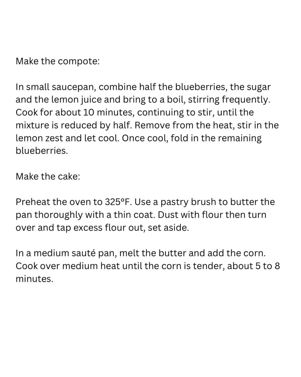 ericripert's tweet photo. CORN CAKE, BLUEBERRY COMPOTE
When my sweet tooth kicks in during the summer months, this seasonal cake does the trick… swipe for the recipe! #VegetableSimple
📸 by #NigelParry https://t.co/Vzf9EA3Udr