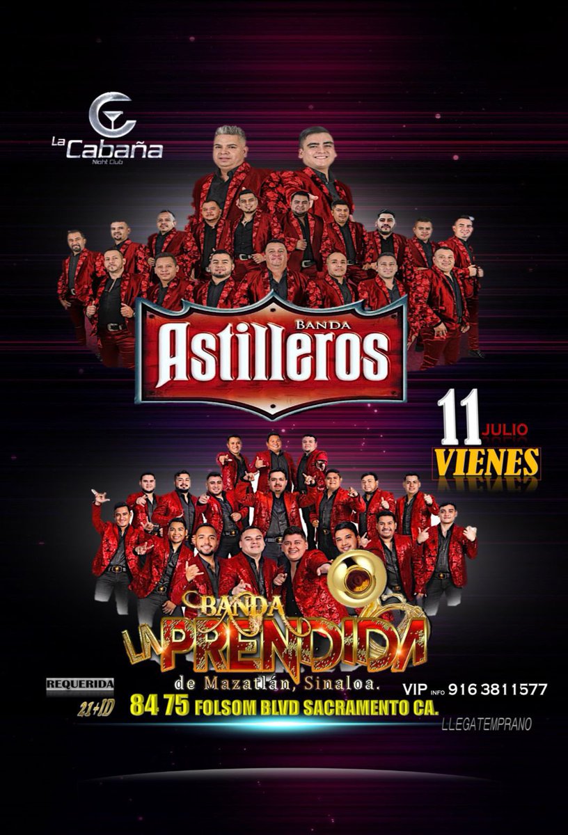 BandaAstilleros's tweet photo. ⚠️ PRÓXIMAS FECHAS⚠️
✅ VIERNES 11 DE AGOSTO: 
▪️SACRAMENTO, CALIFORNIA. 🇺🇸
(La Cabaña) 
▪️VALLEJO, CALIFORNIA. 🇺🇸
(Coconut Grove)
✅ SÁBADO 12 DE AGOSTO:
▪️CANOGA PARK, CALIFORNIA. 🇺🇸
(Casa Tequila)
#BandaAstilleros #AhChingaoApocoHayOtra #BedollaPromotions https://t.co/vuhJ0R5cf1
