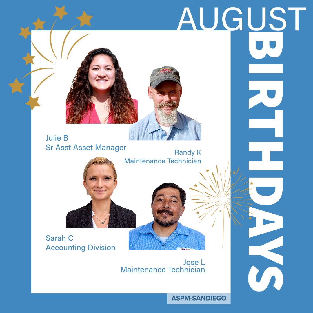 ASPMSanDiego's tweet photo. Happy Birthday tidings to our fellow #aspmteam members. Best wishes from all of us on your special day! 🎈
 #happybirthday #assetmanagement #propertymanagement #propertymanagementsandiego #hoamanagementsandiego #sandiegopropertymanager #hoamanagement #propertymanagement https://t.co/LB4aByiOTg