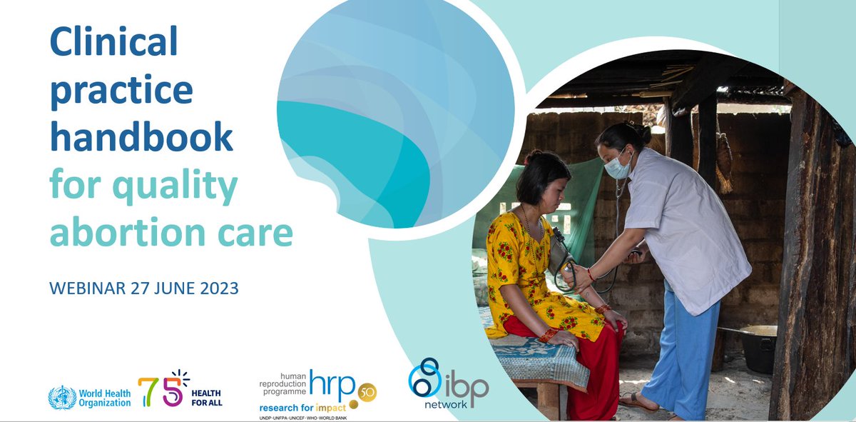 How can health workers practically implement WHO’s recommendations on #abortion care? The new @WHO Clinical practice handbook for quality abortion care outlines concrete steps on how to perform clinical interventions. View our webinar recording: bit.ly/3QoQGqk #SRHR