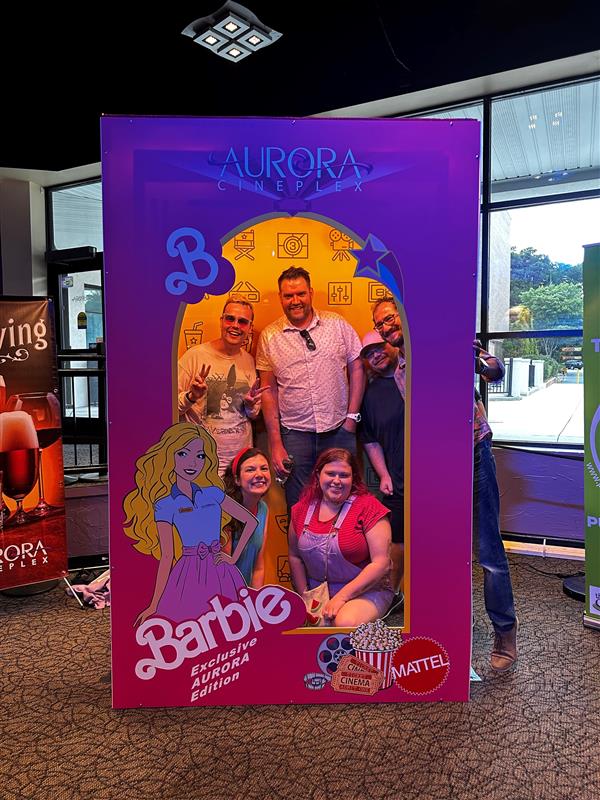 fusefx's tweet photo. Barbiemania keeps going strong! A group of our FuseFX Atlanta team went to see 'Barbie' together and had a blast. We're immensely proud of our team's contributions to this summer's #1 movie worldwide. Congrats to all the talented studios involved! 🎥#FuseFX #Barbie #VFX #kenergy https://t.co/1A2Wvvai9F