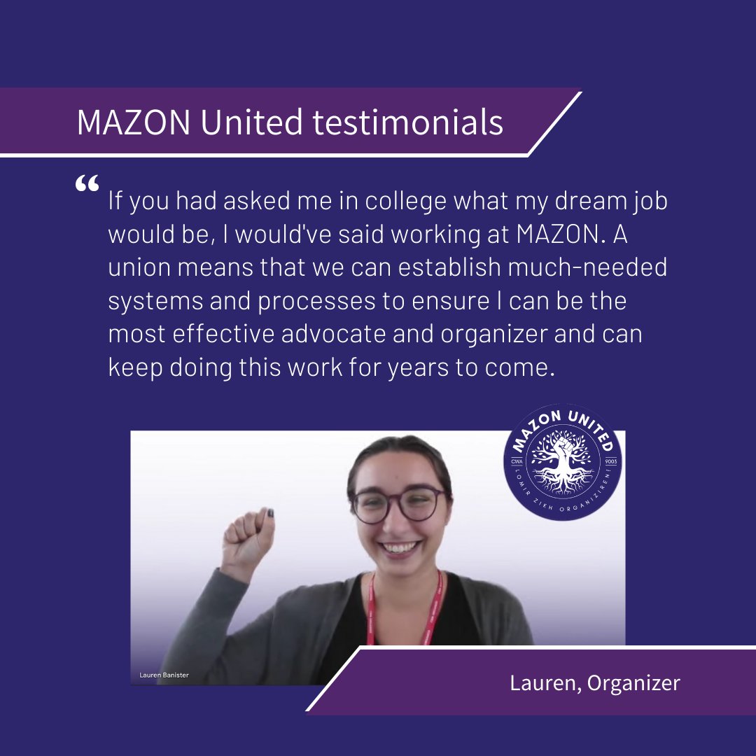 MazonUnited's tweet photo. 🫶 Working @MAZONusa has been a dream for some of us. Forming a union is about making our mission to end hunger real. #1u #UnionStrong https://t.co/XZXklAfb6O