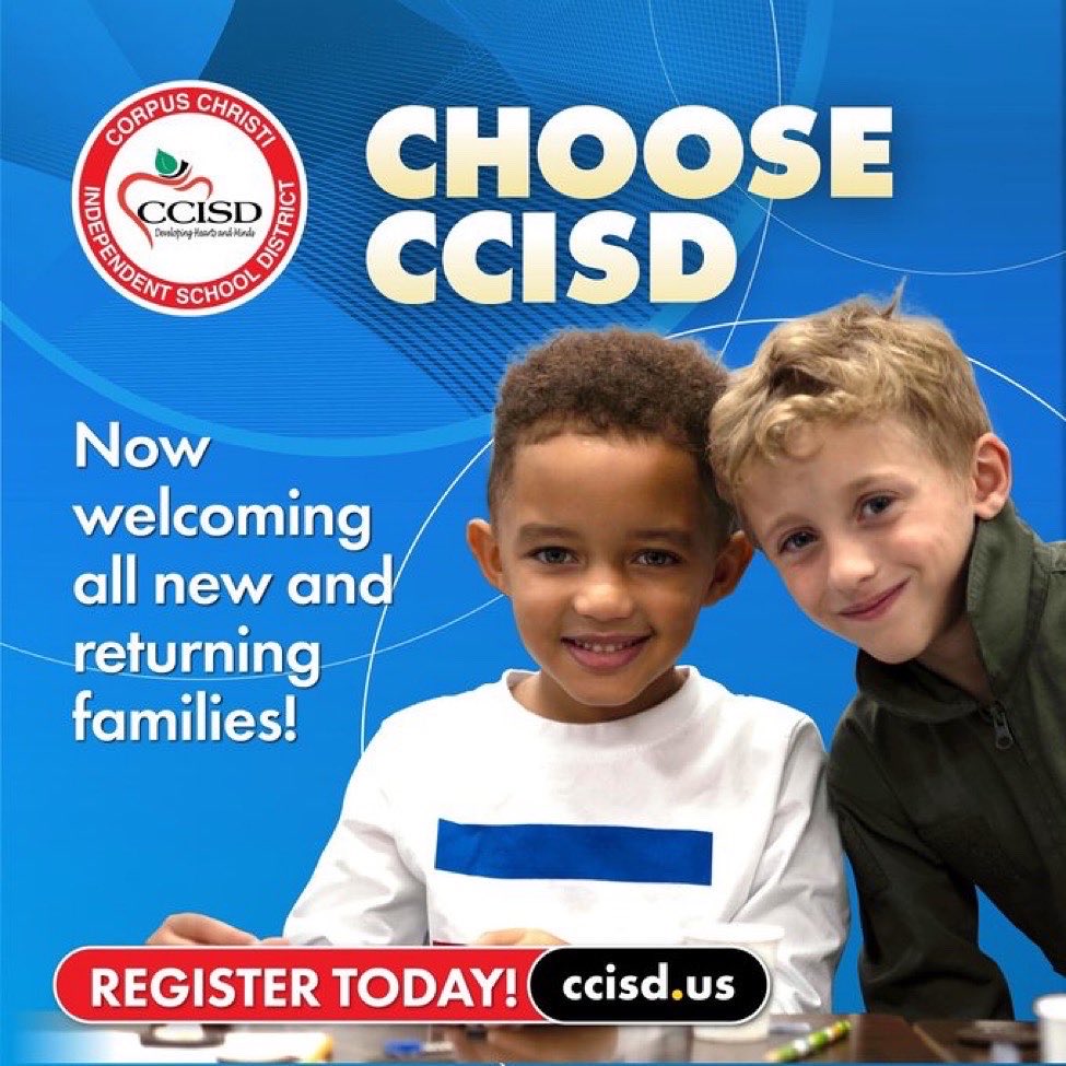First day of school on Wednesday, August 9th!!! Can’t wait to welcome our AWESOME students and families to CCISD. Save some time by getting pre registered. #CCISDProud