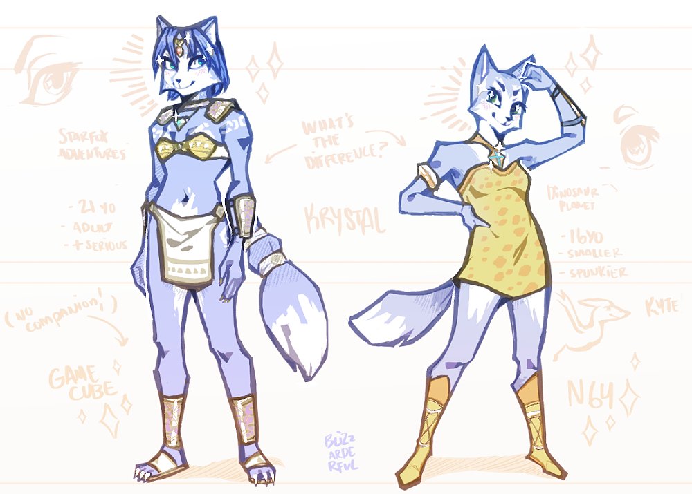 2015 versus 2021 👀 Fun comparison between the two and update on my art in general #Krystal #dinosaurplanet #starfox #starfoxadventures #rare #n64 #myart #oldart #artremake #sketches #fun