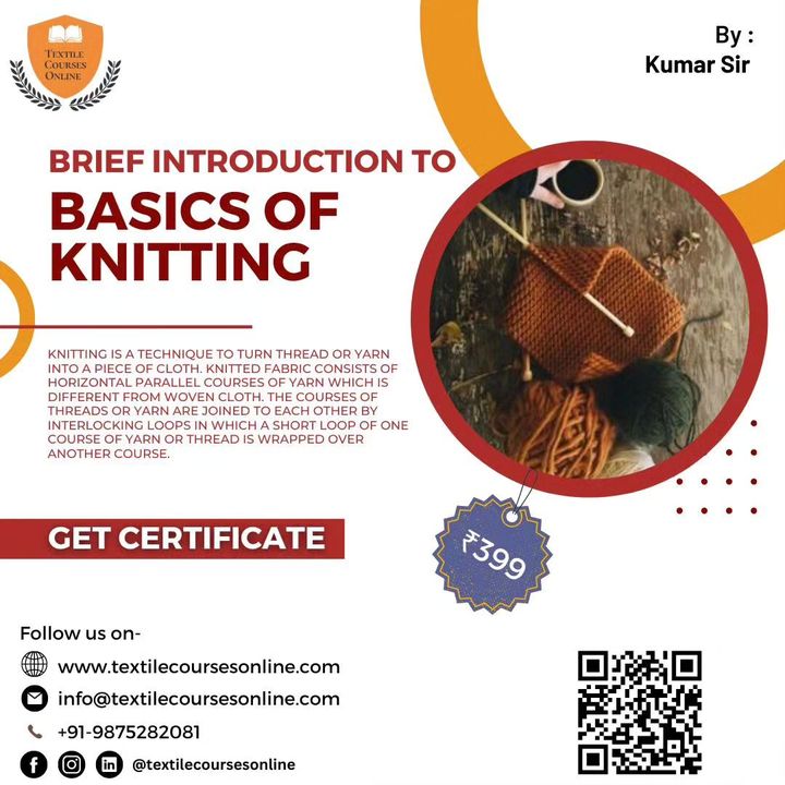 TextileCourses's tweet image. &quot;Unravel Your Potential: Learn the Basics of Knitting with Our Online Textile Courses. Enroll Now!&quot;
========================
To know more,
Visit: textilecoursesonline.com
Or Contact: 9875282081
.
#textilecourses #onlinelearning #knittingbasics #knitting #crafting