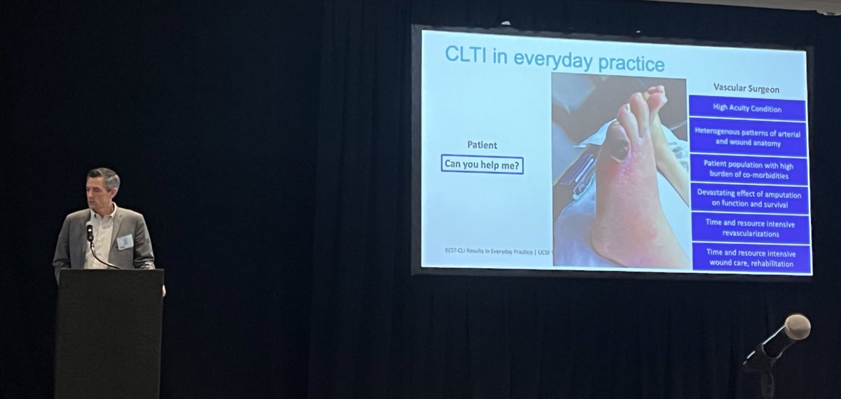 Great perspectives from Dr. Warren Gasper on applying research to everyday treatment if patients with limb threat #ucsfvascularsymposium <a href="/UCSFvascular/">UCSF Vascular Surgery</a> <a href="/UCSFSurgery/">UCSF Surgery</a>