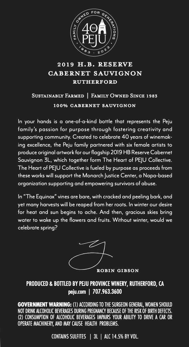 The Equinox
By <a href="/TheeRobinologie/">robinologie</a> 

Auction ends tonight at 11:59pm PST⏰

Last chance to own this one of one piece and/or sister painting 

AND a 3L magnum bottle of <a href="/PEJU_Winery/">Peju Winery</a> HB Reserve Cab Sauvignon 

WITH the 1:1 art label, NFT, and Robin’s signature on the label. 🔥