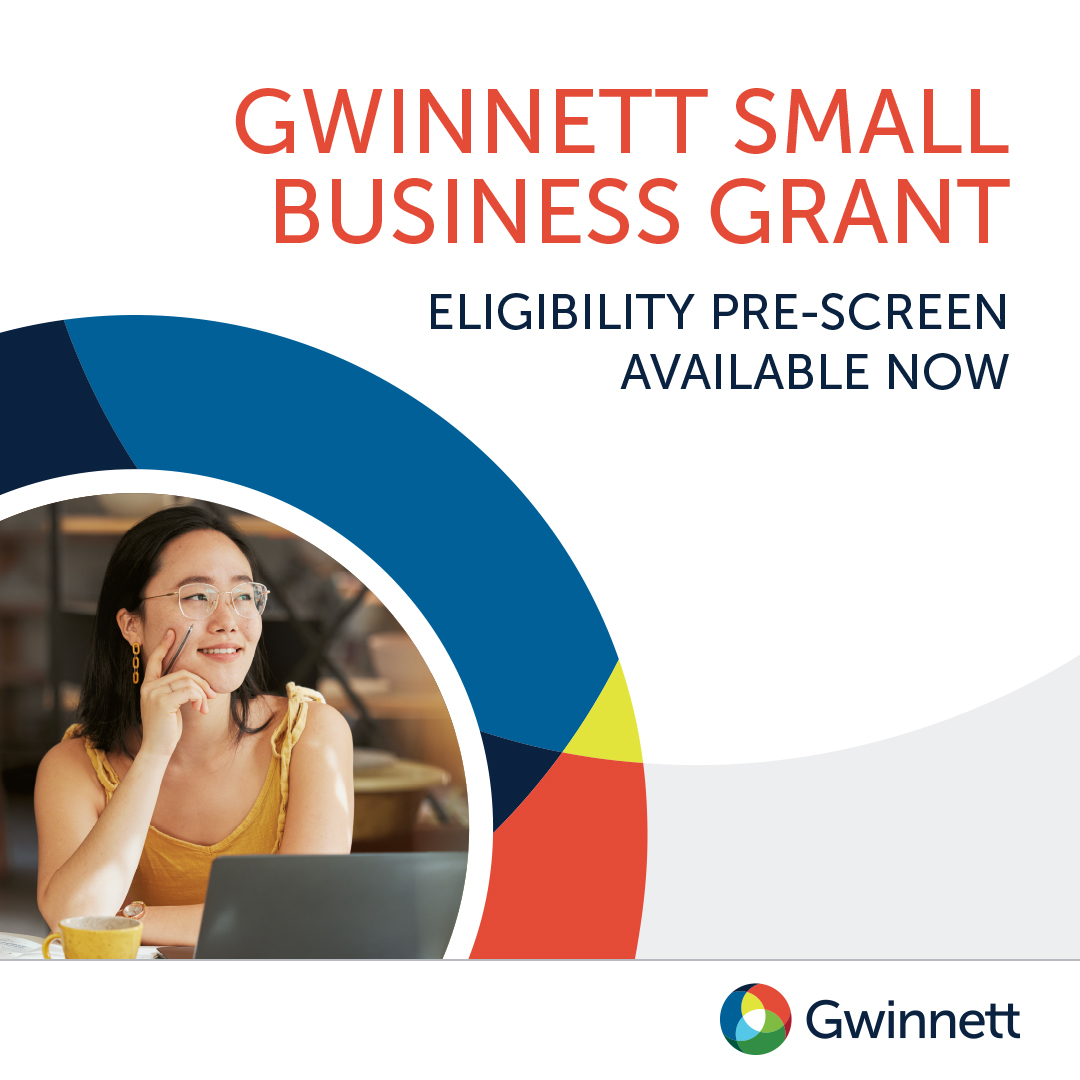 The Gwinnett Small Business Grant provides up to $15,000 of financial assistance to small businesses based in Gwinnett County that were negatively impacted by the COVID-19 pandemic. Get started by completing the pre-screen application at GCGA.us/SmallBusinessG….