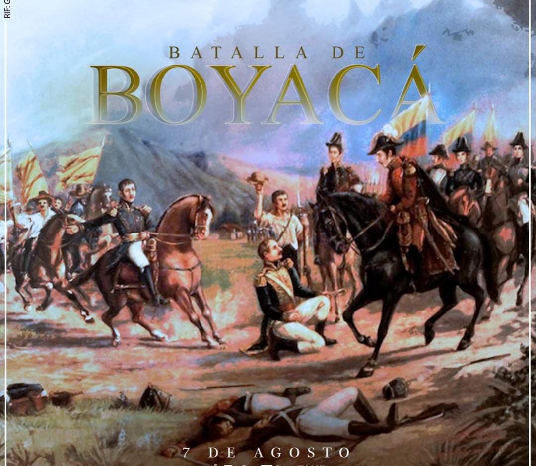 El 7 de agosto de 1819, al mando de 2 mil 850 patriotas, el Libertador Simón Bolívar propinó una decisiva e importante derrota a las tropas realistas y logró un importante avance para la retirada de los españoles de Venezuela y la liberación de Suramérica.🇻🇪