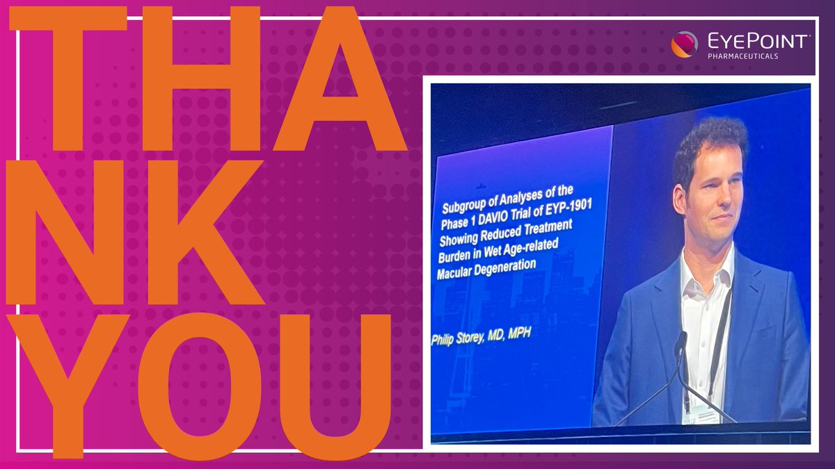 EyePointPharma's tweet photo. That’s a wrap! $EYPT had a great presence at the @asrsdocs Annual Meeting presenting the results of our Phase 1 #DAVIO trial, #DAVIO2 updates &amp; #PK data on our #Durasert delivery technology. #OphthoTwitter https://t.co/WowZhNpxb8