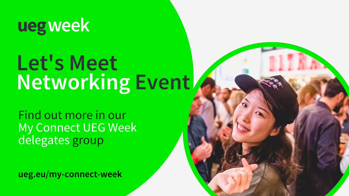 my_ueg's tweet photo. We are thrilled to announce that Let’s Meet – the networking event for myUEG Young GI Associates – is back! 💃🕺
Join the #UEGWeek My Connect group, where you can find exclusive information on the event's time, date and location: https://t.co/A0ysS05xY9
#myUEGcommunity https://t.co/fQgzJgoYHB