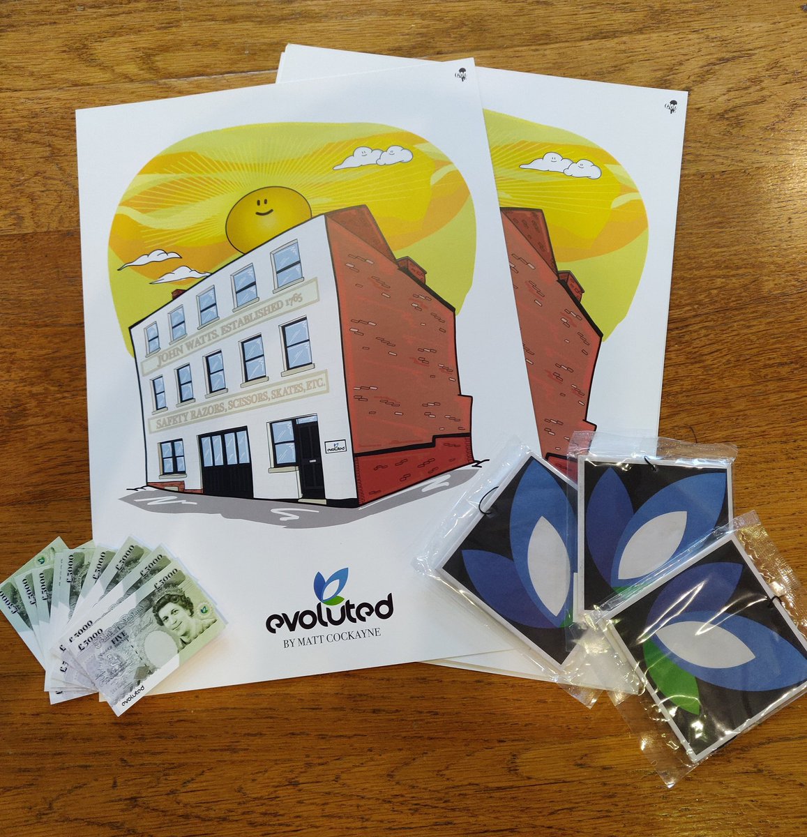 Been doing a clean out of the storage room and found some of <a href="/evolutednm/">Evoluted | Certified B Corp™</a>'s merch from across the years.
Evoluted air-fresheners to brighten your day ✅
Limited edition artwork of our office ✅
Evoluted bank notes to... 🤔