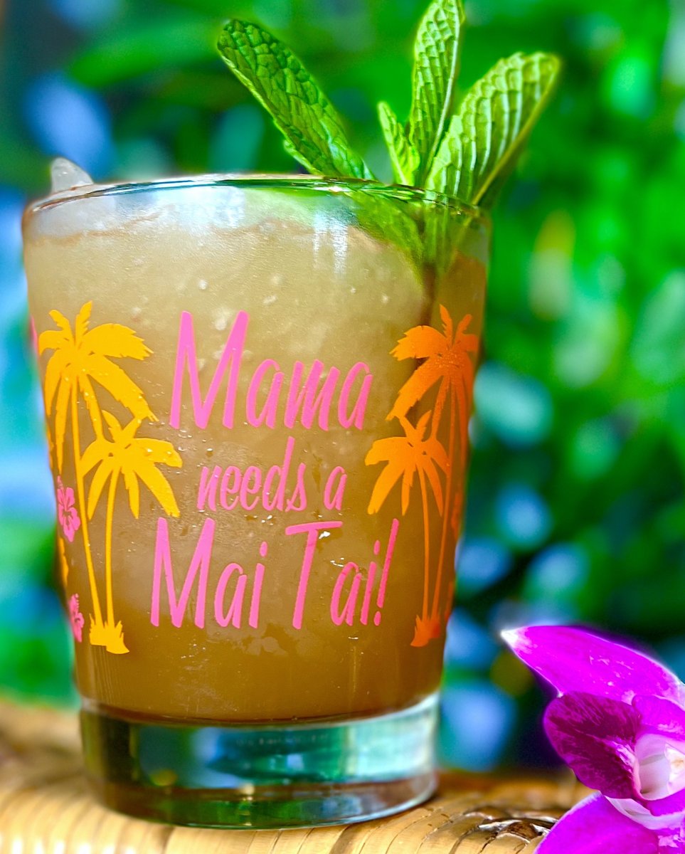 Mama Needs a Mai Tai Glasses are BACK IN STOCK!
Shake one up for the Mama in your life:
4 oz. Trader Vic’s Mai Tai Mix
2 oz. Trader Vic’s Dark Rum
Juice of Whole Lime
Shake with cracked ice.
Garnish: Spent lime shell, sprig mint, pineapple &amp; cherry.

ow.ly/g5MV50PsVAQ
