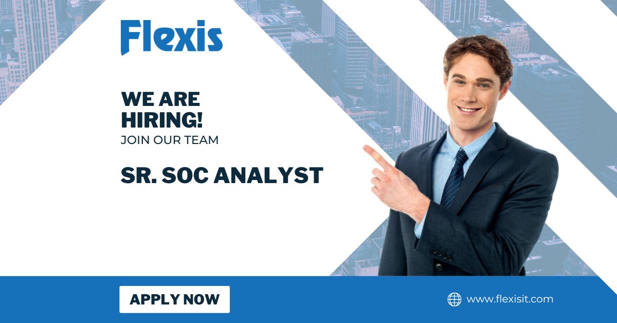Flexisit's tweet photo. 📣 Exciting Job Opportunity! Join our team as a Senior SIEM and XDR SOC Specialist!
Are you passionate about cybersecurity and ready to take your career to the next level? Drop us a comment or apply here https://t.co/bFOJfhkICZ
#Flexisit #JobOpportunity #Cybersecurity #XDR #SOC https://t.co/ADvRimCA6Y
