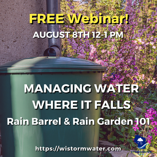 wilandwater's tweet photo. It’s WI Stormwater Week! Join the rain collection webinar tomorrow at noon to see how you can increase stormwater infiltration in your own backyard. https://t.co/DY8NKKugaT https://t.co/J7ZohTGbGf