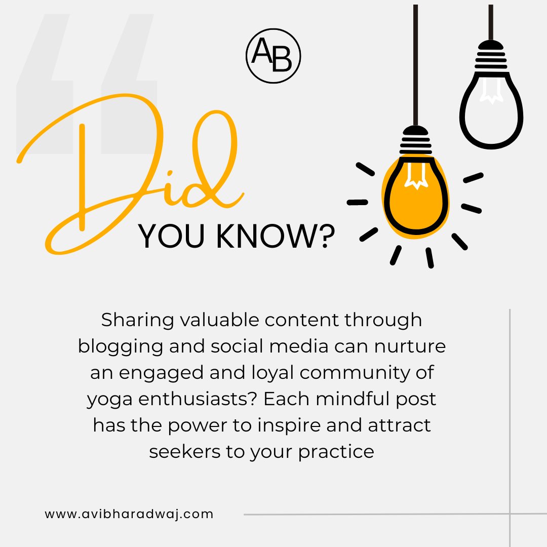 avinash47926538's tweet photo. Did you know that each blog post is a step towards building a community of mindful seekers? 
Join our sanctuary of wisdom and insights, where the heart and mind meet on the mat.

#yogablogger #MindfulCommunity #seekersofwisdom #yoga #yogacoach https://t.co/BAdN4CaZFJ