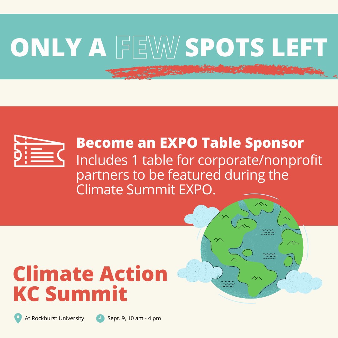Hurry! Our EXPO Table Sponsor opportunities are filling up fast for our 2023 Climate Summit. Don't miss your chance to be a part of our event and have your organization featured.

Sign up now and become a sponsor today! 👉 bit.ly/43f5J9J