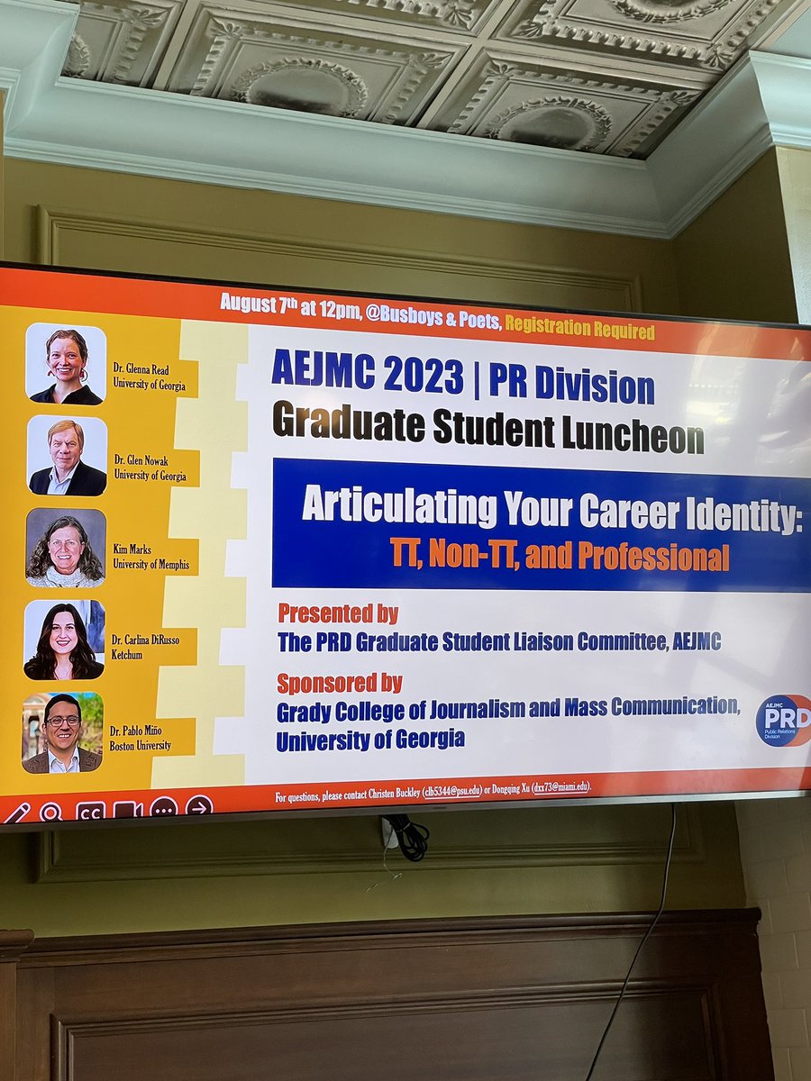 Happy to be presenting at the @AEJMC_PRD graduate student luncheon at @AEJMC 2023. #AEJMC23 #pr #prprof