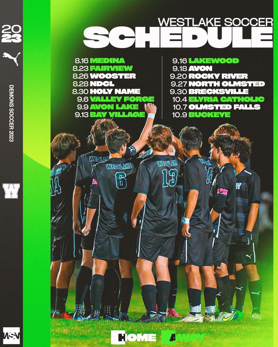 Official schedule for the upcoming season!