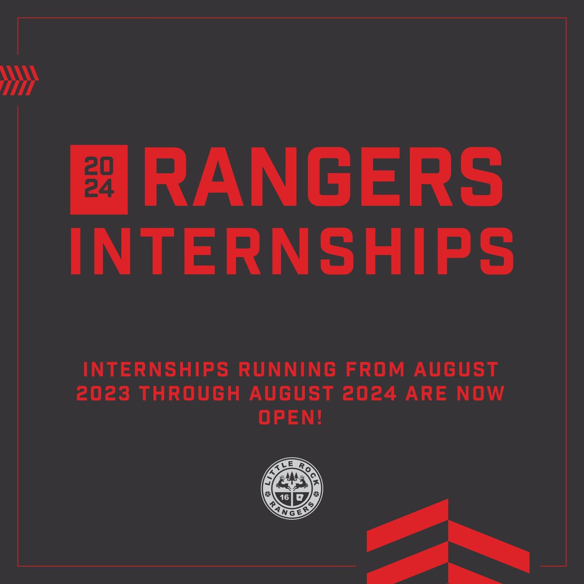 Internships are open for the upcoming youth season and the 2024 USL season. Apply through our website or through the link in our bio!

#UpTheStags | #ArkansasClub