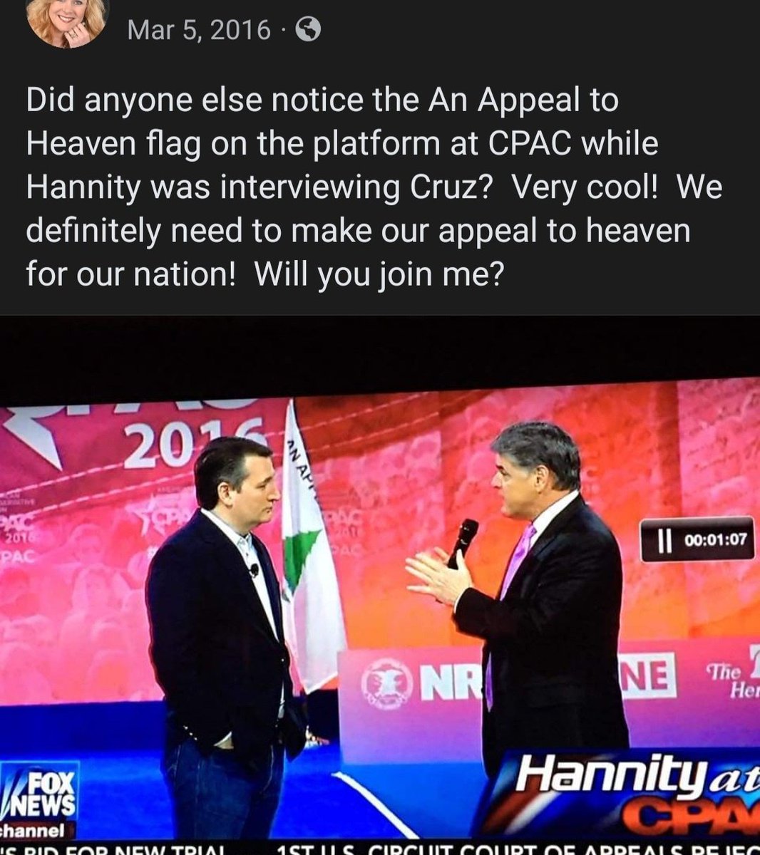 👀 Flashback to when CPAC had the Appeal to heaven flag typically associated with the Christian Dominionist New Apostolic Reformation Movement on their stage in 2016