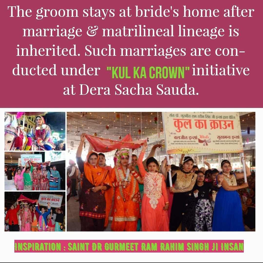 Girls are the important part of our society. Girls are not burden for a family. To spread this message, Saint MSG initiated KUL KA CROWN
Now a girl can also Carry forward the lineage of family
#KulKaCrown