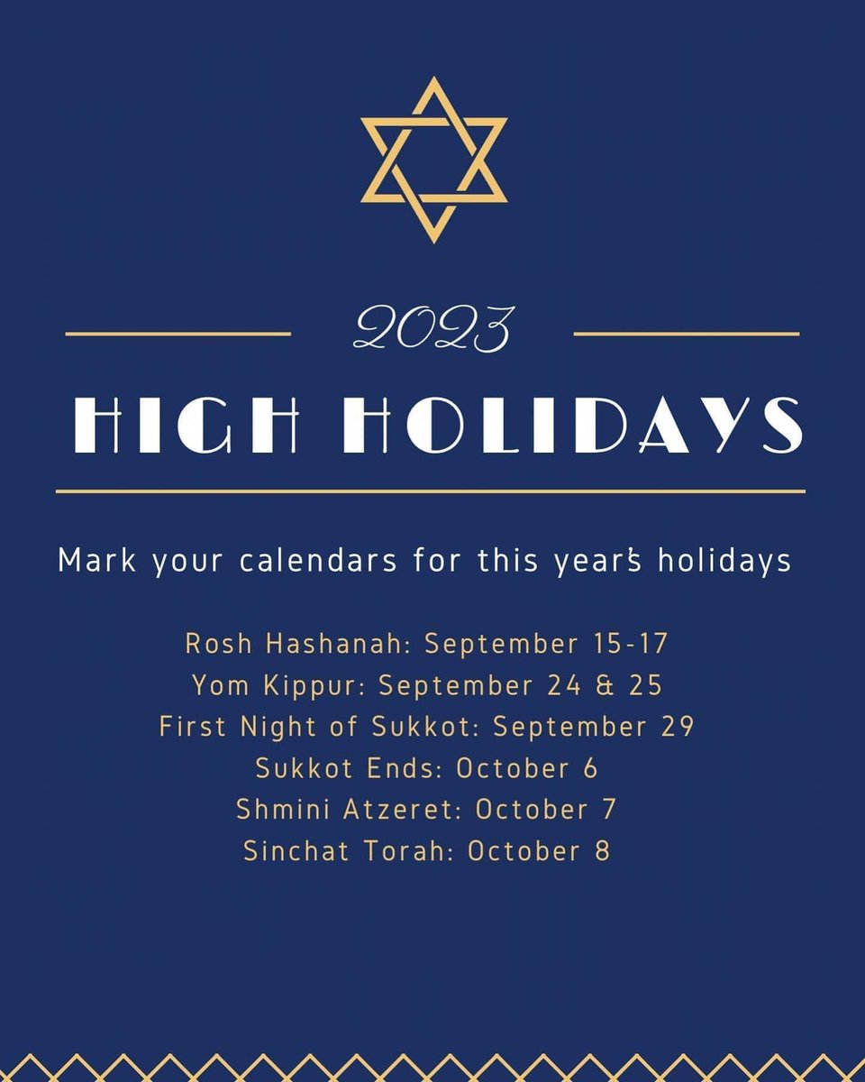 Folks making your syllabi, here is a list of fall holidays on the Jewish calendar to keep in mind!
