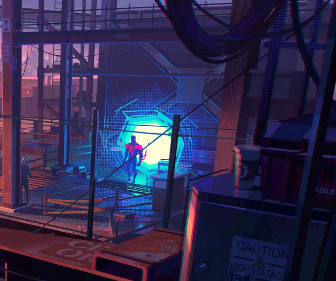 A concept painting I did for a deleted scene in #AcrossTheSpiderVerse