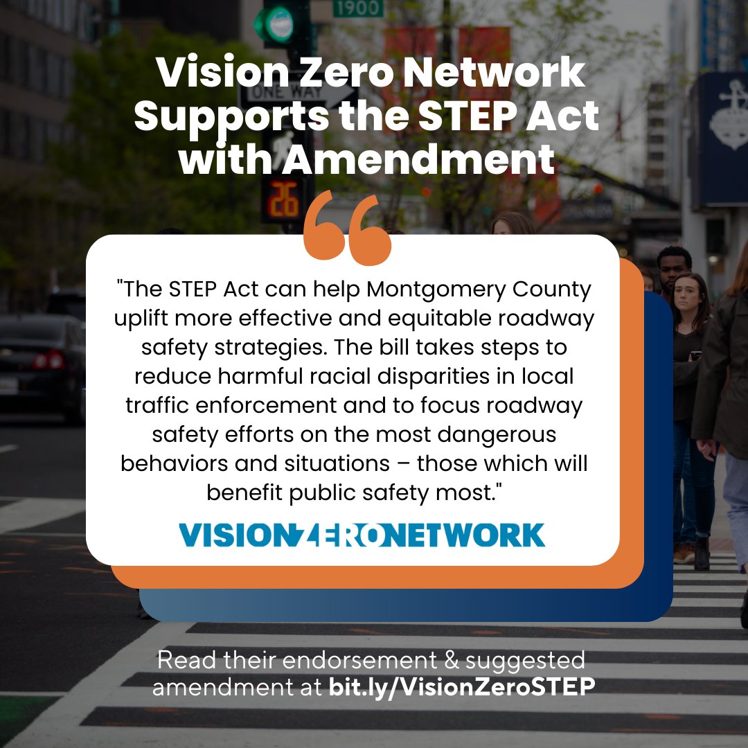 Roadway safety is a big priority for me. That’s why I’m proud that earlier this year, the @Visionzeronet supported the STEP Act with amendment. Read their full statement here: bit.ly/VisionZeroSTEP