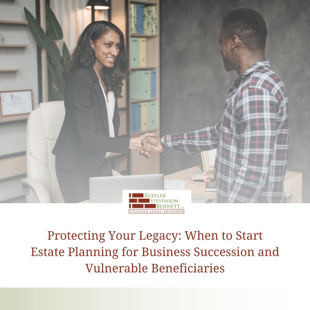 Protecting Your Legacy: When to Start Estate Planning for Business Succession and Vulnerable Beneficiaries

#EstatePlanning #LegacyProtection #BusinessSuccession #Legacy #VulnerableBeneficiaries #SpecialNeeds #Disabilities #EstatePlan