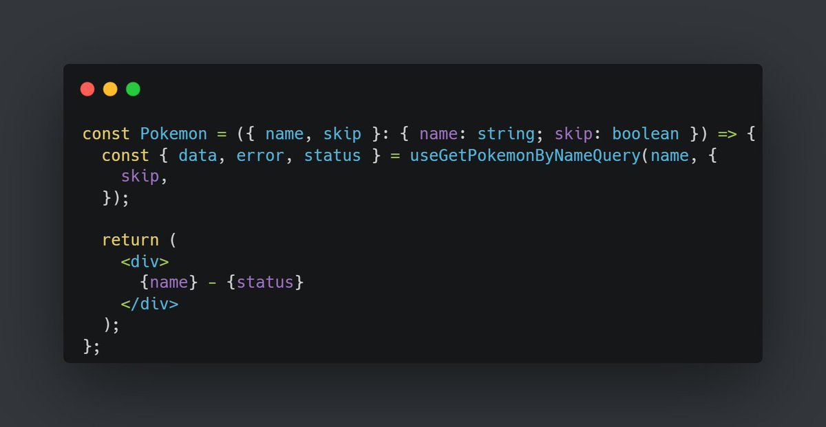 Vinit717's tweet image. 🚀 Exciting RTK Query update! 🔍 Skip fetch conditions like a pro with the SKIP feature. Fetch just the data you need, optimizing your app and reducing over-fetching. 🌟 Say goodbye to clutter and hello to efficiency! #RTKQuery #OptimizedFetching #ConditionalFetch