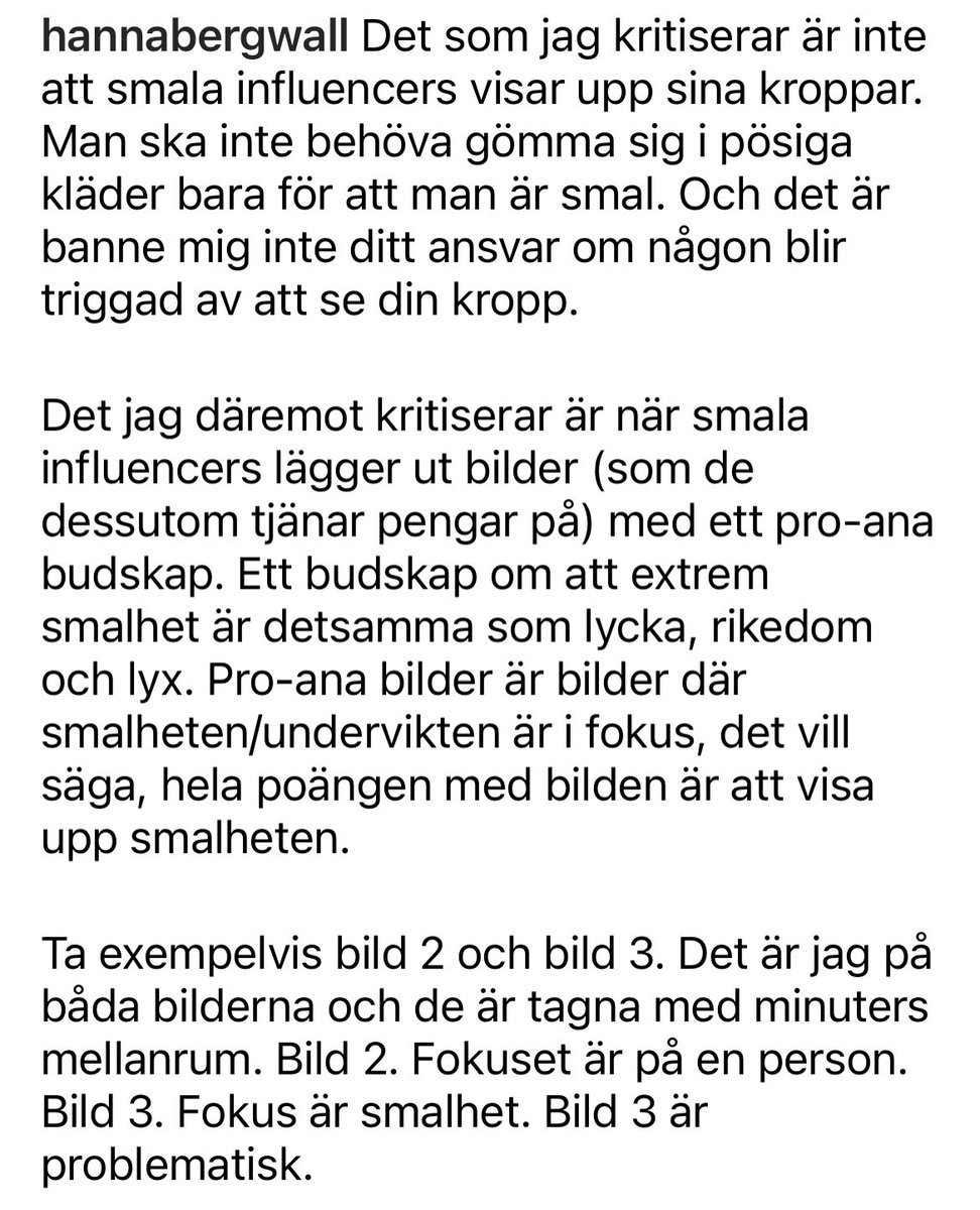 ulrikagood's tweet photo. Väldigt bra förklaring av vad problematiken med en viss typ av bilder handlar om, speciellt för alla som vill hävda att ”smala inte ska få visa upp sig längre”. Det handlar om hur de plåtas och vad fokus ligger på. https://t.co/q6V73ugzh4