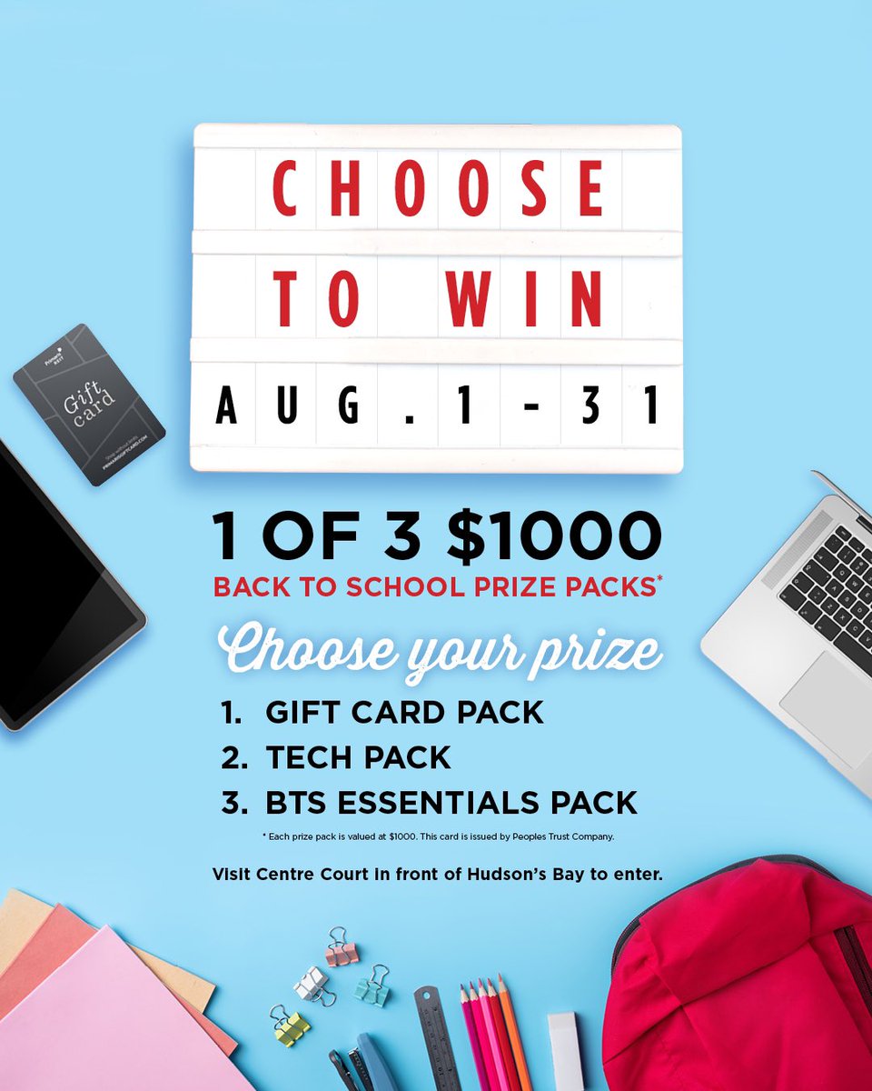 devonshiremall's tweet photo. Choose to WIN 1 of 3 $1,000 BTS prize packs!  Visit Guest Services to receive a ballot. Fill out and deposit your ballot at our BTS display located in Centre Court in front of Hudson's Bay.  One winner for each prize pack.  #devobshirestyle #dmallcontests #bts #choosetowin #yqg https://t.co/XfQAbe6Jp4