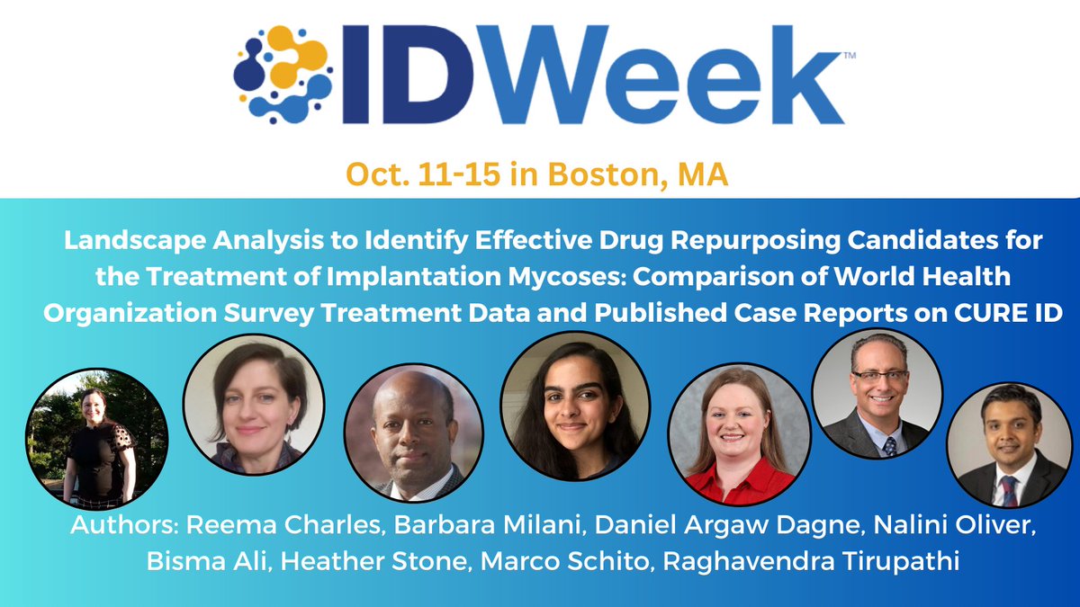 Are you attending @IDWeekmtg 2023? Make sure to check out our oral presentation abstract! #IDTwitter #DrugRepurposing #ImplantationMycoses