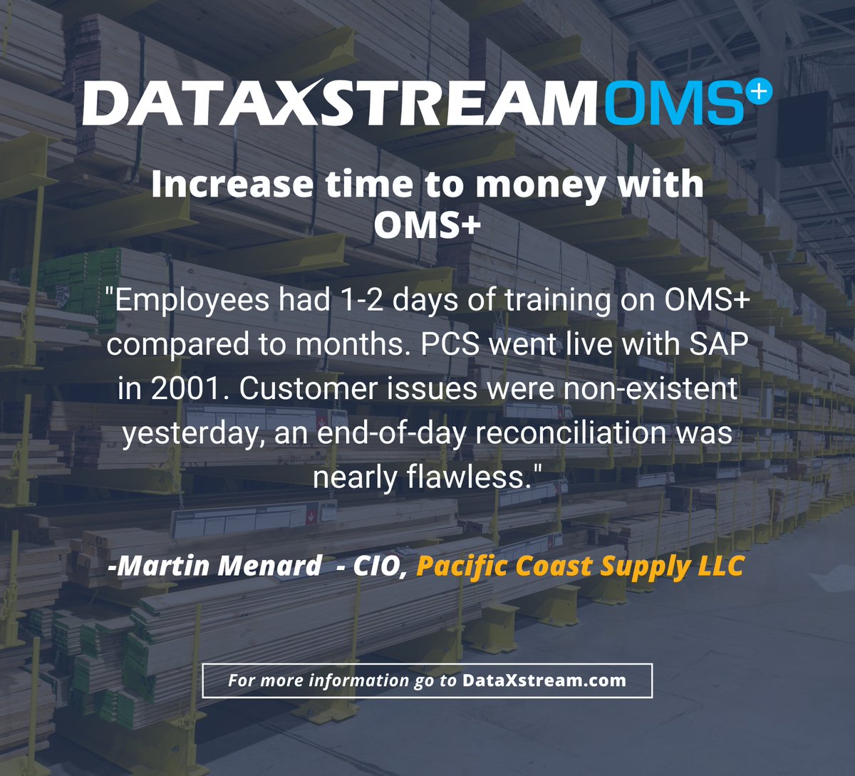 DataXstream's tweet image. Pacific Coast Supply, a leader in building supplies, transformed its game with OMS+ 🚀   

Training cut from 4 months to days, 1% boost in margins, 30% better inventory management achieved! ⏰💼

#CustomerExperience #DataXstream #OMS+ #SAP