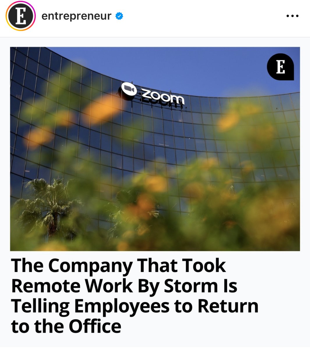 briansolis's tweet image. The headlines are incredible. The company that connected people during the pandemic, that helped enable effective remote work, is calling for employees to return to office.

#RTO was inevitable. It's more of a shock that it's @zoom making the headlines for it. But because it's…