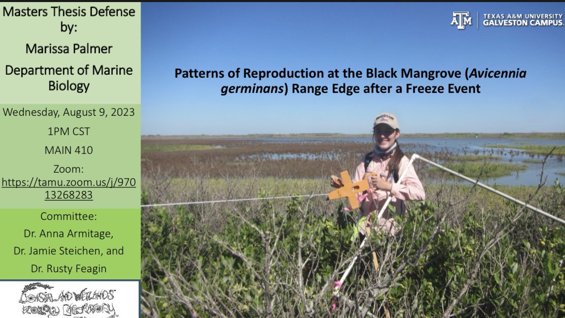 I will be defending my Master’s thesis this Wednesday! 🌱Please feel free to join in person or on zoom here: tamu.zoom.us/j/97013268283