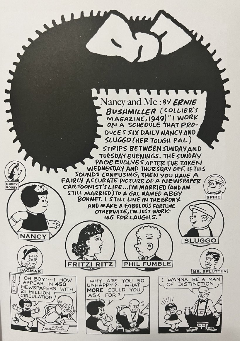 erniebushmiller's tweet photo. It’s finally out; Bill Griffith’s Ernie Bushmiller comic biography! I’ve only flipped through, but it promises to be a helluva read- who else got a copy?
#nancy #nancycomics #erniebushmiller #billgriffith #biocomic #threerocks #nancyandsluggo #philfumble #fritziritz #comix https://t.co/9nf24rhRwb