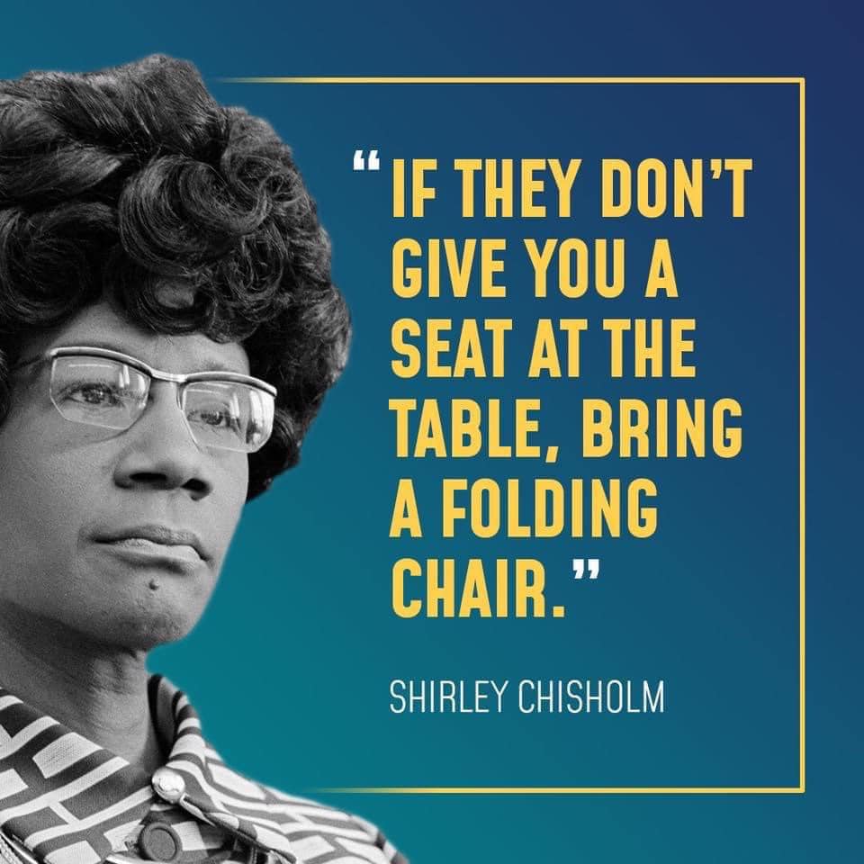 SmokeyStouvr's tweet photo. "if they don't give you a seat at the table, bring a folding chair and beat they ass with it." https://t.co/hZ5aSgwgBZ