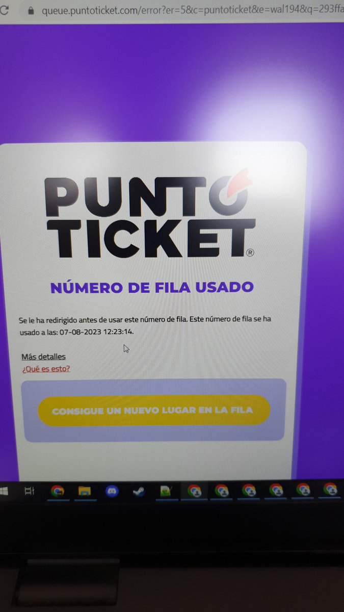 HecDonoso's tweet photo. @puntoticket me tocó turno y no dejó comprar me mando al inicio #quevedo https://t.co/qcUzUSkOhF