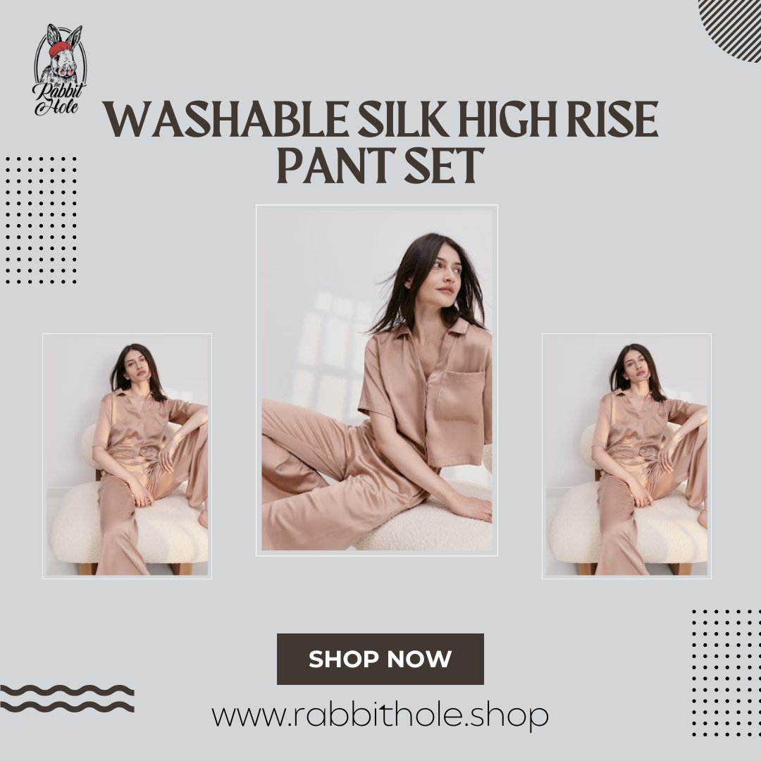 Upgrade your wardrobe with our latest obsession: the Washable Silk High Rise Pant Set.  Stylish, sustainable, and oh-so-soft!

SHOP NOW: rabbithole.shop
.
.
.
.
#SleepwearGoals #WhiteNightwear #SweetDreams #SleepWell #NightTimeGlam
#SleepwearEssentials #SleepInStyle