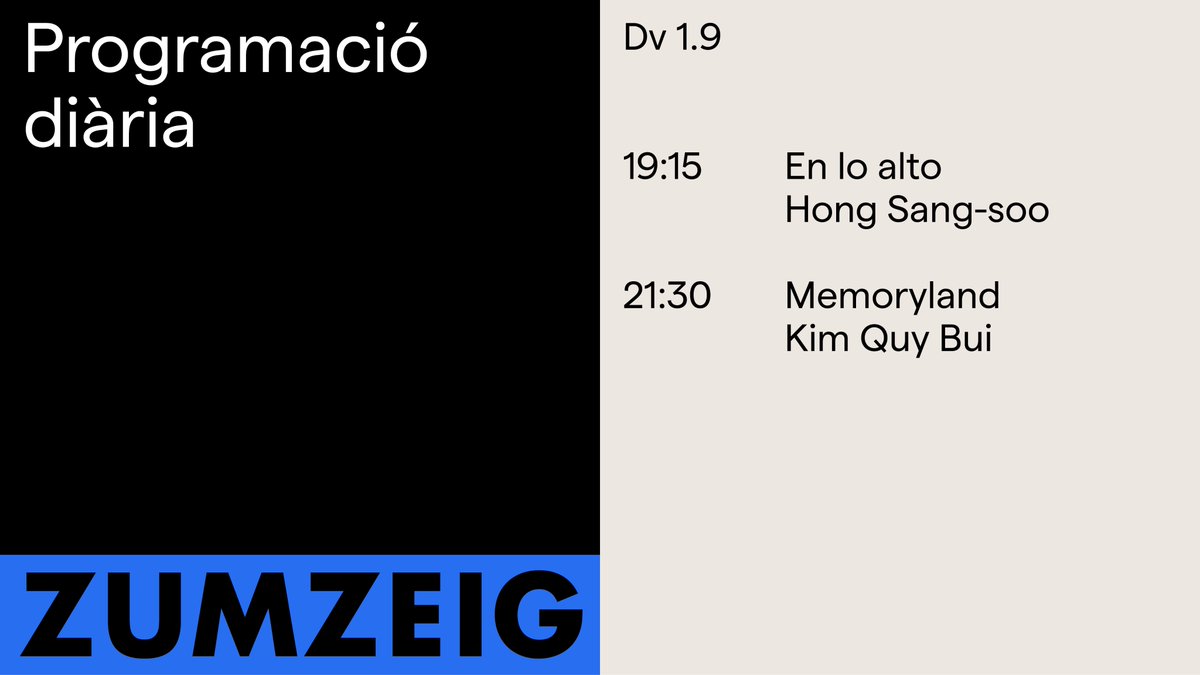ZumzeigCinema's tweet photo. Divendres d'estrenes 💫
#EnLoAlto Un director de cinema acudeix a un edifici de diverses plantes amb la seva filla per a visitar a una amiga 🎸
#Memoryland Tres històries i tres maneres d'afrontar el dol 🪦
🎟️ https://t.co/sAMmjCEVEO https://t.co/3IgT0PF1oB