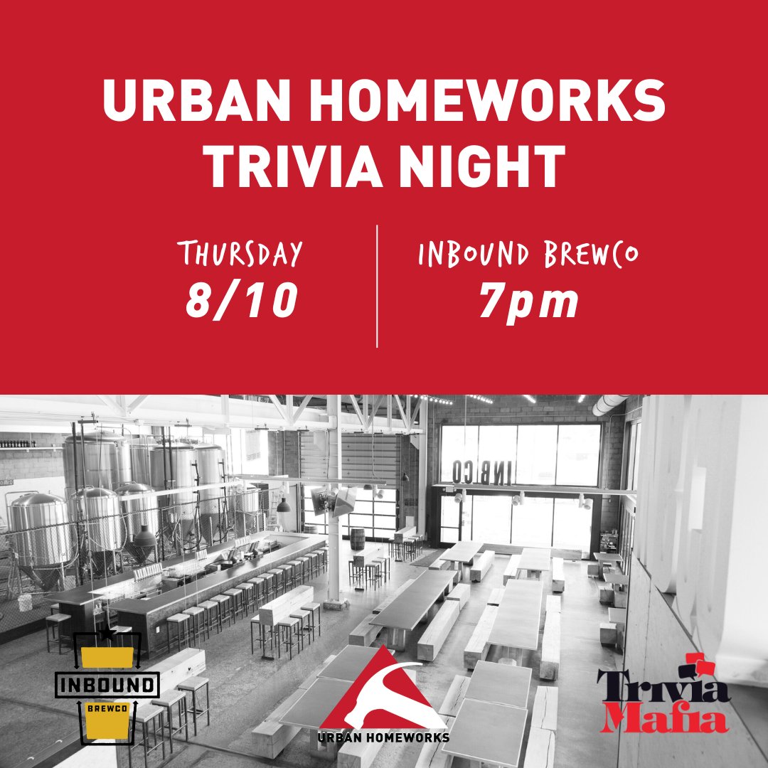 Trivia Mafia (@triviamafia) on Twitter photo We've got Musical Theater trivia at <a href="/WoodenHillBeer/">Wooden Hill Brewing Company</a>, <a href="/spiralbrewery/">Spiral Brewery</a> and <a href="/blacksheeppizza/">Black Sheep Pizza</a> at Eat Street, all on Thursday, August 10. Also on Thursday, we will be hosting a trivia night at <a href="/inboundbrewco/">Inbound BrewCo</a> to support @urbanhomeworks at 7 pm eventbrite.com/e/urban-homewo… We've got Musical Theater trivia at <a href="/WoodenHillBeer/">Wooden Hill Brewing Company</a>, <a href="/spiralbrewery/">Spiral Brewery</a> and <a href="/blacksheeppizza/">Black Sheep Pizza</a> at Eat Street, all on Thursday, August 10. Also on Thursday, we will be hosting a trivia night at <a href="/inboundbrewco/">Inbound BrewCo</a> to support @urbanhomeworks at 7 pm eventbrite.com/e/urban-homewo…